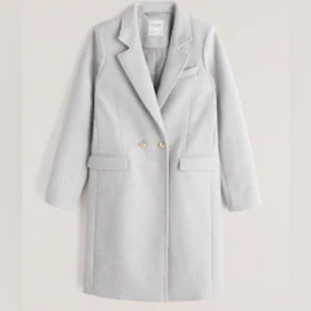 Abercrombie and Fitch grey tailored wool blend dad jacket in XXS petite